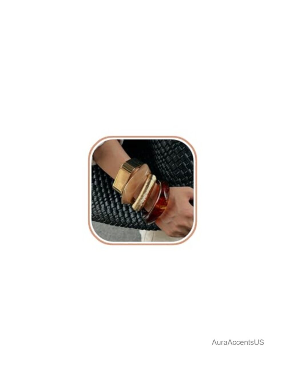 Chunky Resin Bangle Set 4PCS Acrylic Cuff Stack Statement Bracelets Retro